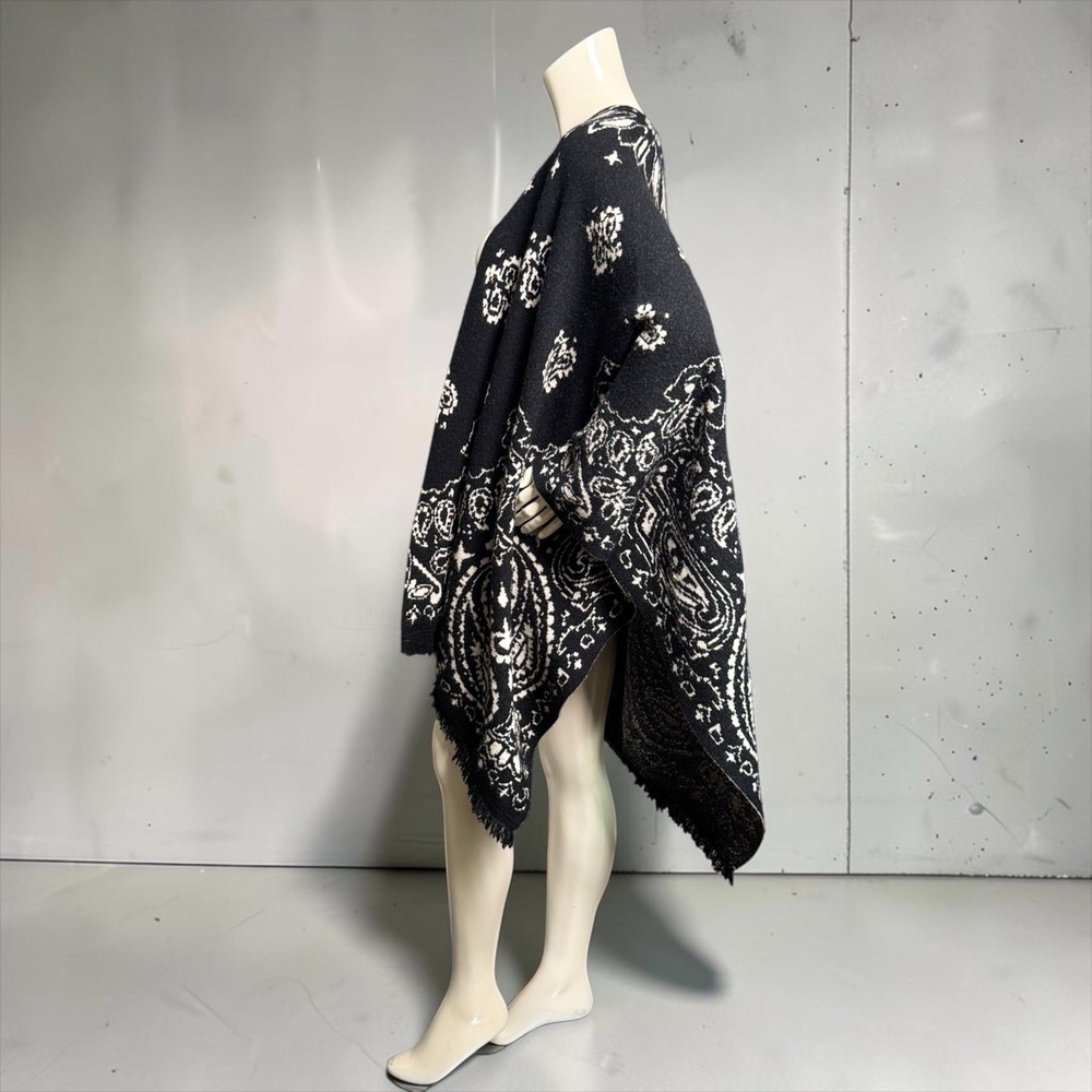 OTHER WESTERN BANDANA PONCHO BLACK OS